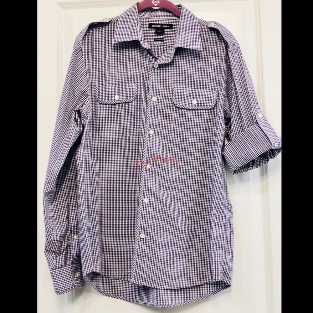 Michael Kors Tailored Fit Roll Tab Button Up Shirt - Picture 4 of 7